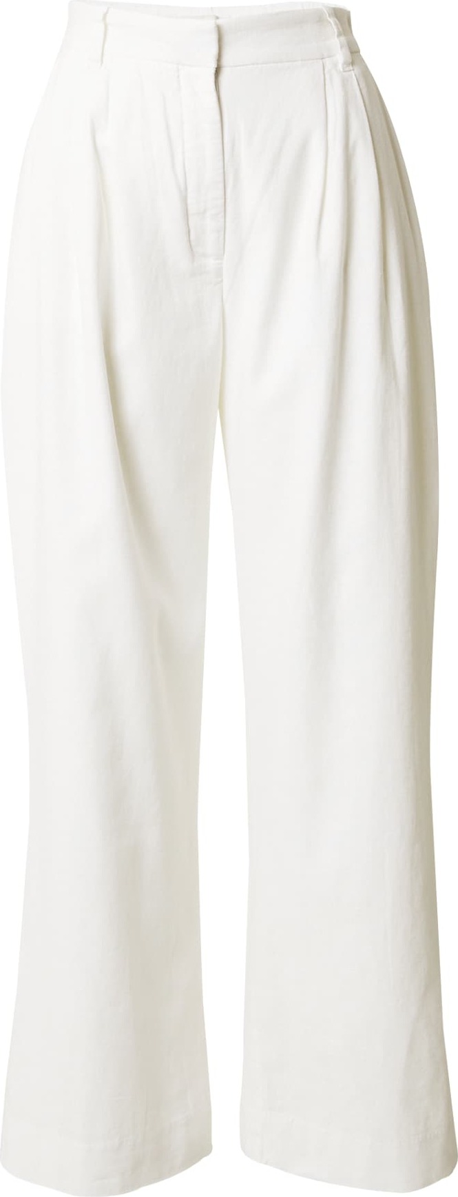 Abercrombie & Fitch Kalhoty se sklady v pase bílá