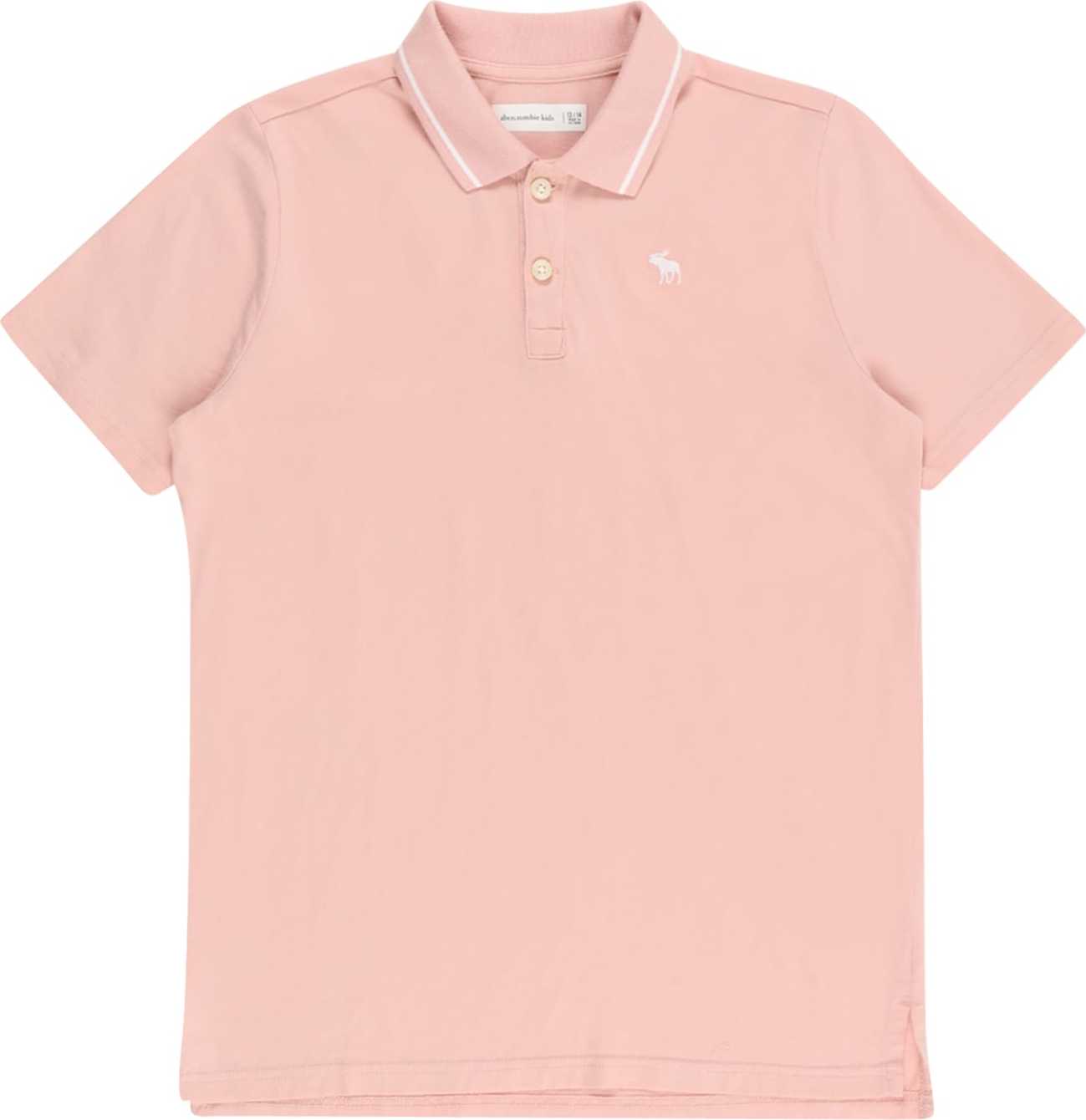 Abercrombie & Fitch Tričko světle růžová / bílá