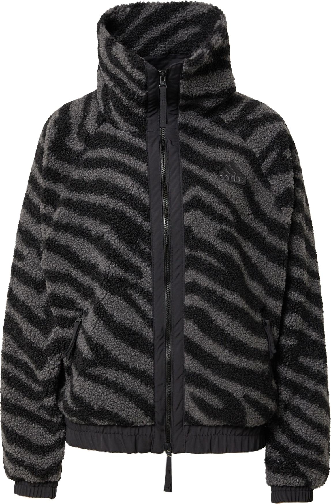 ADIDAS SPORTSWEAR Funkční fleecová mikina šedá / černá