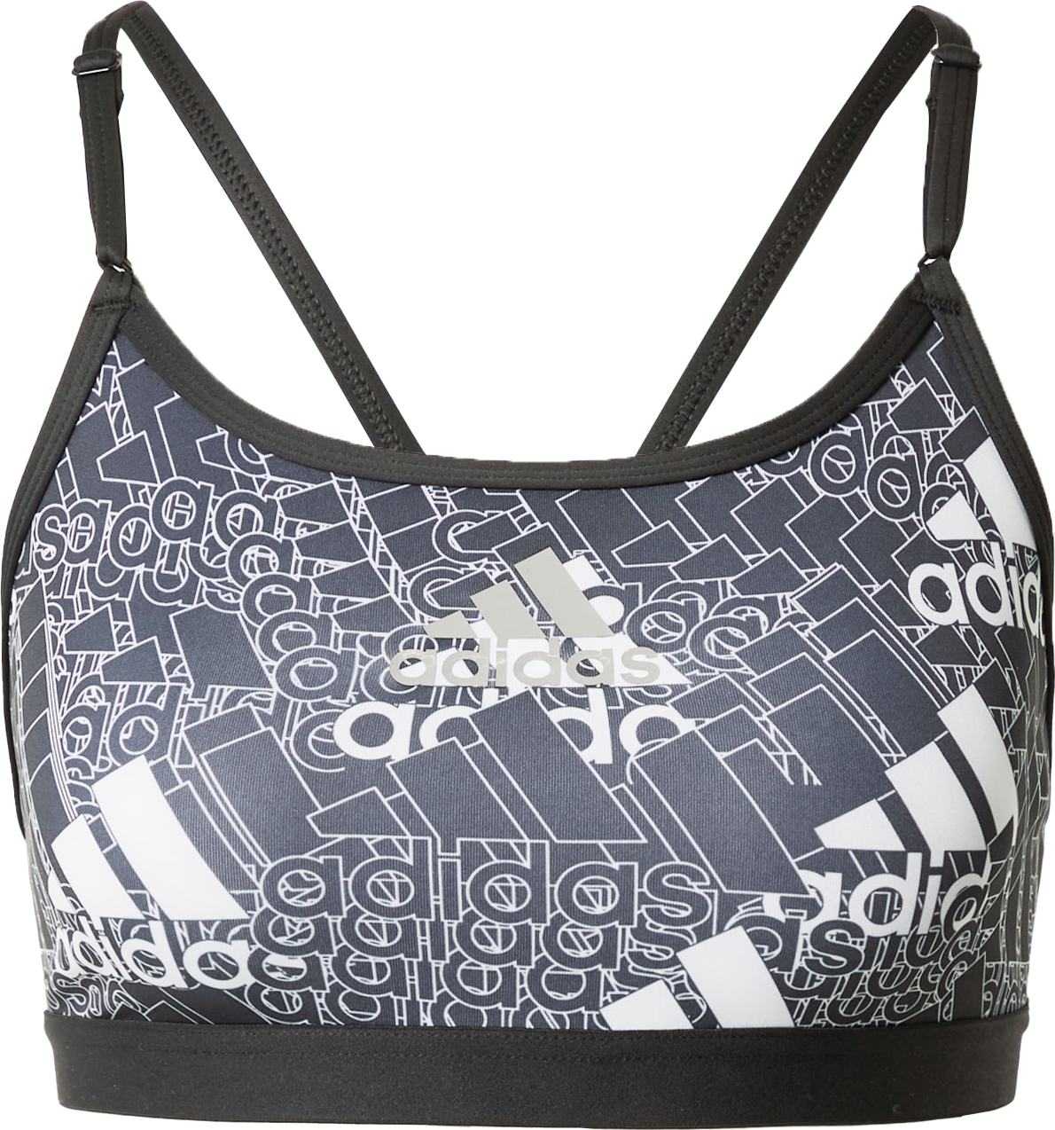 ADIDAS SPORTSWEAR Sportovní podprsenka šedá / čedičová šedá / černá / bílá