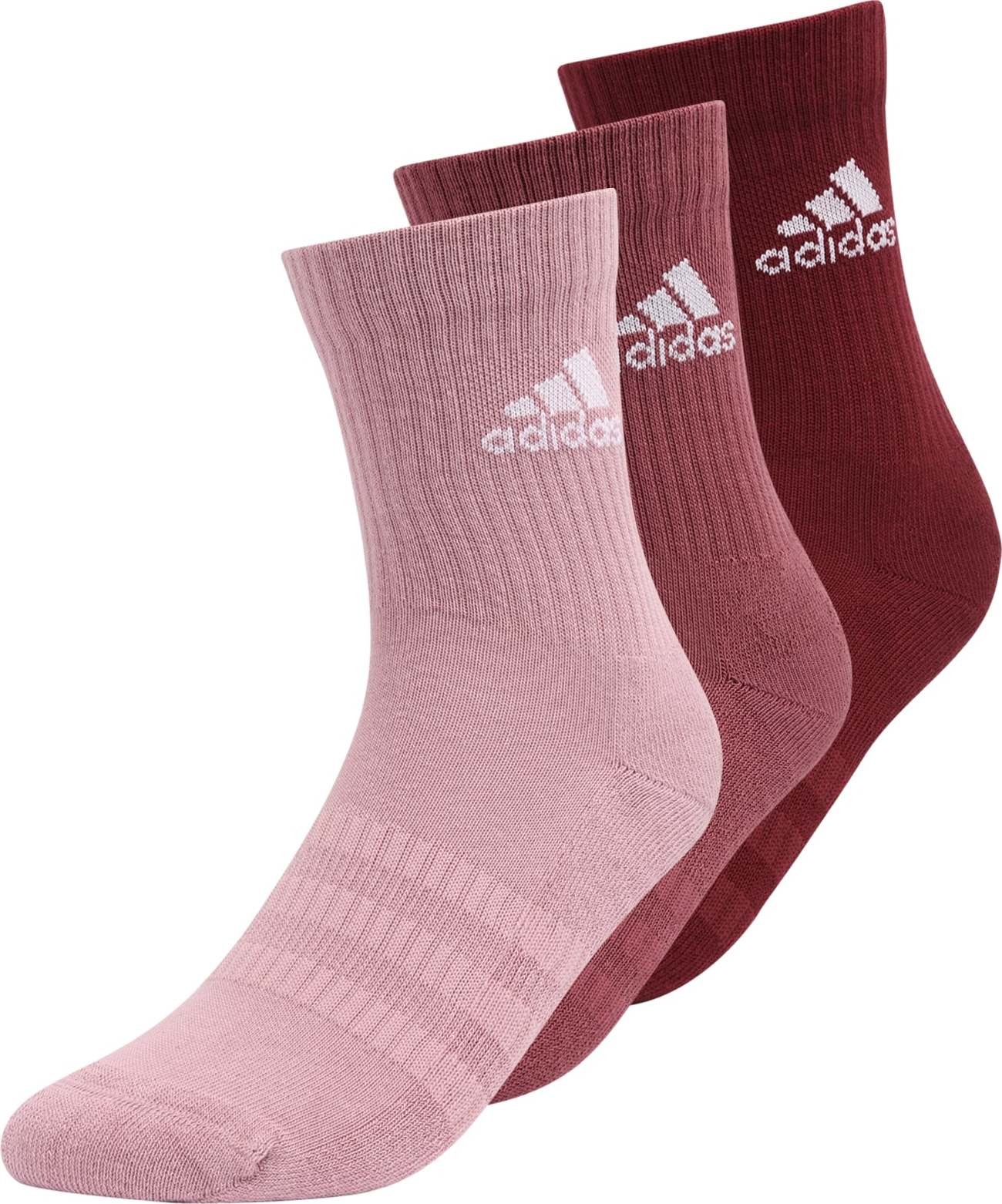 ADIDAS SPORTSWEAR Sportovní ponožky 'CUSH' růžová / vínově červená / melounová / bílá