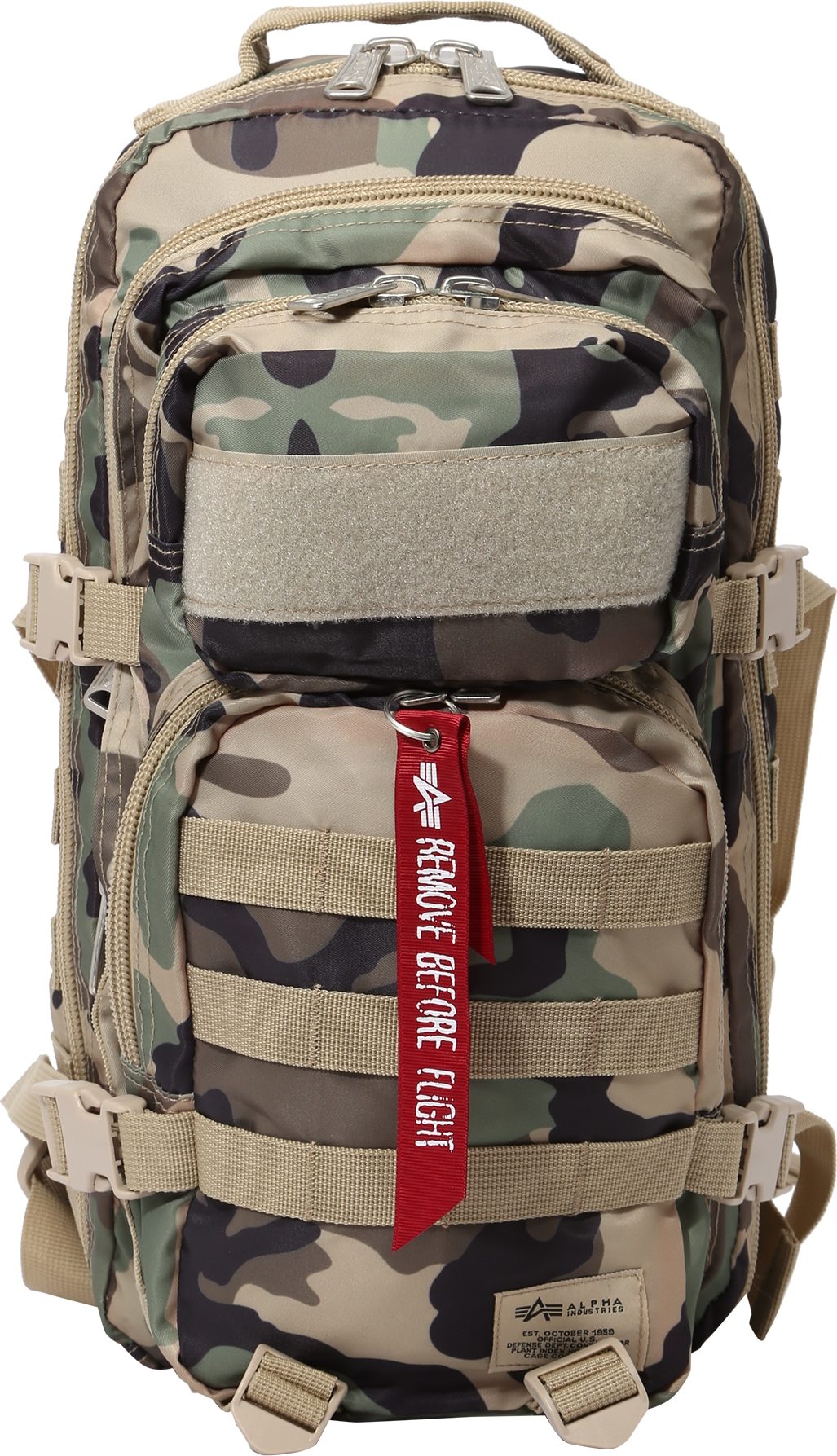 ALPHA INDUSTRIES Batoh béžová / hnědá / zelená / černá