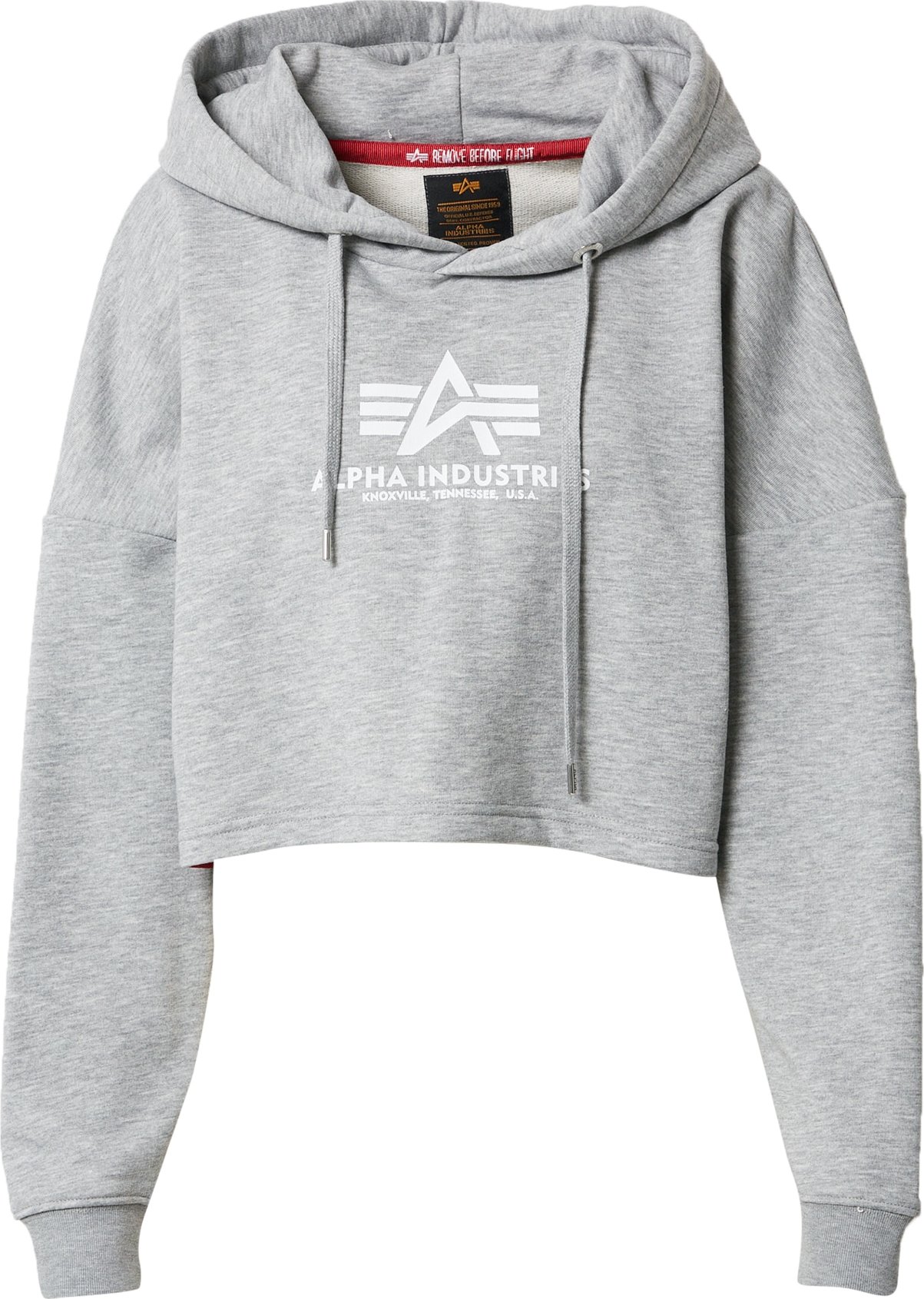 ALPHA INDUSTRIES Mikina šedý melír / bílá