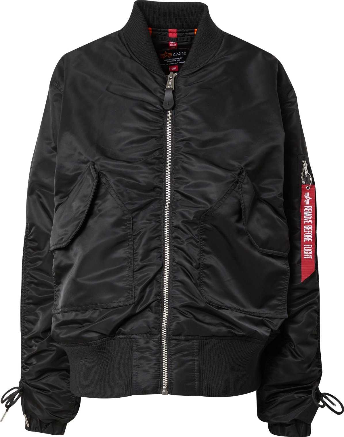 ALPHA INDUSTRIES Přechodná bunda červená / černá / bílá