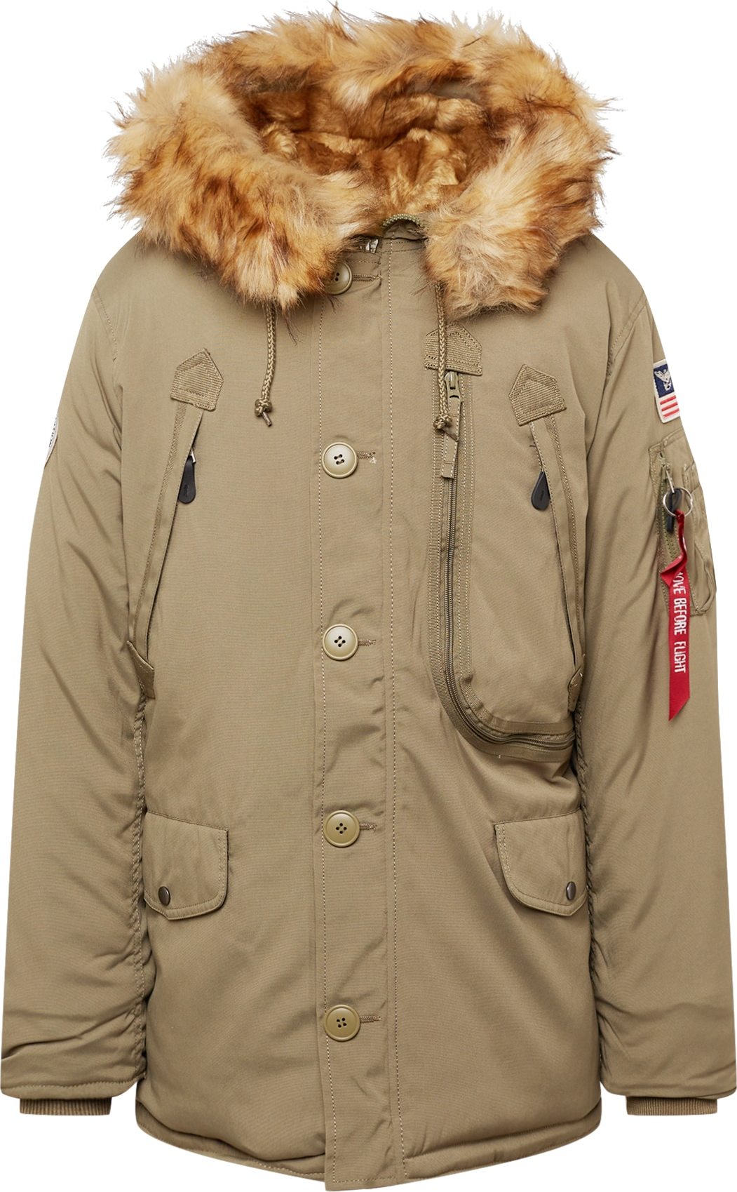 ALPHA INDUSTRIES Zimní bunda 'Polar' koňaková / olivová