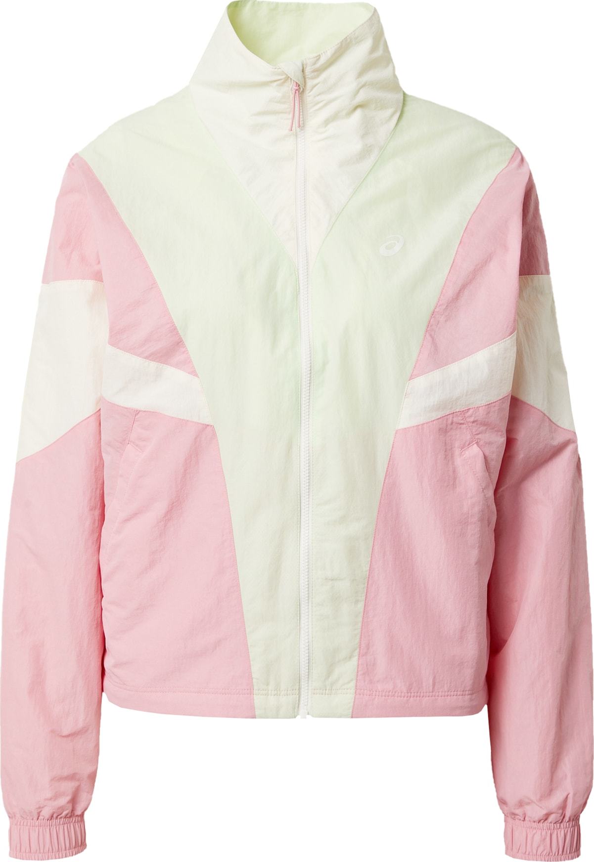 ASICS Sportovní bunda krémová / světle růžová