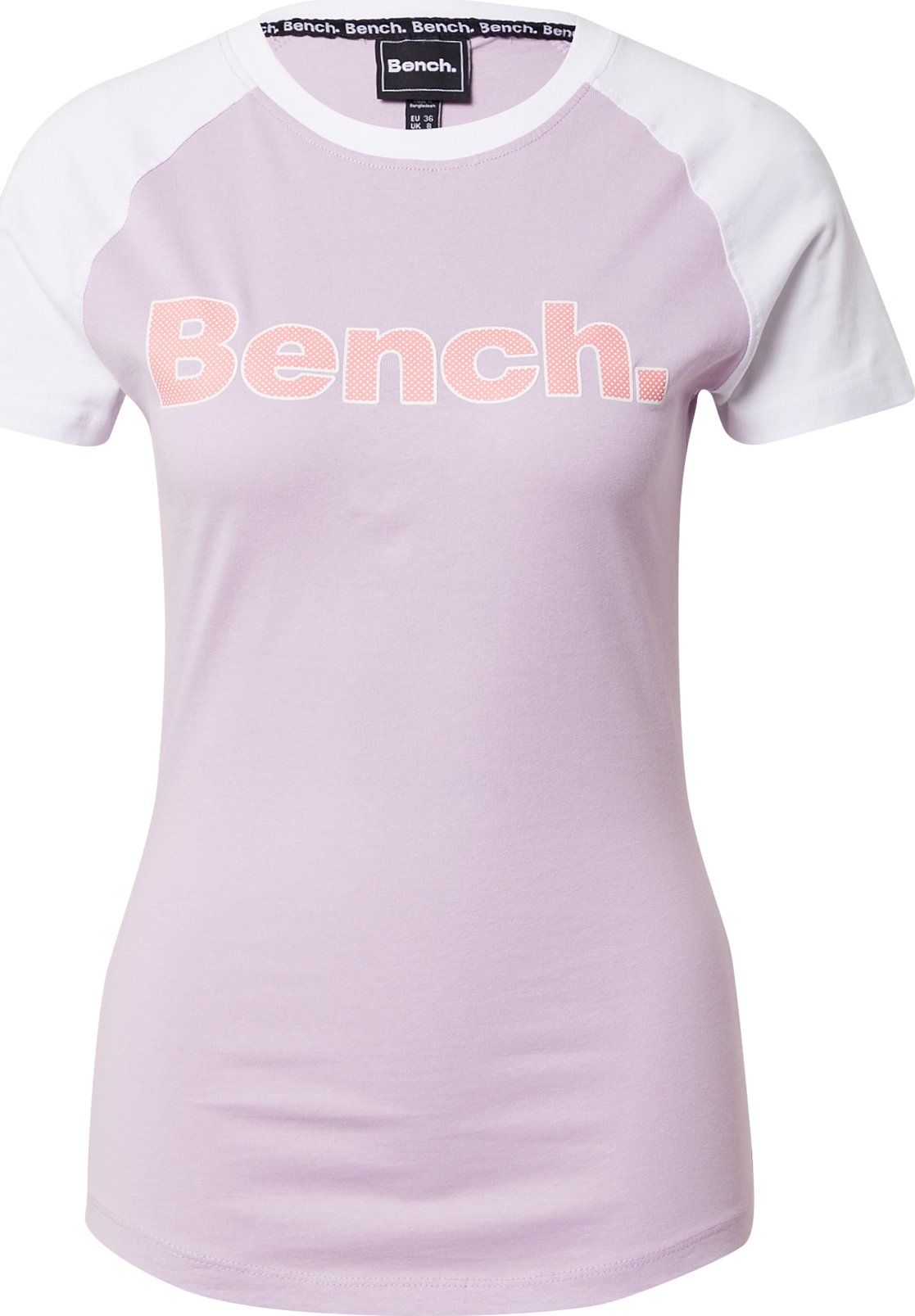 BENCH Tričko 'TRINA' pastelová fialová / lososová / bílá
