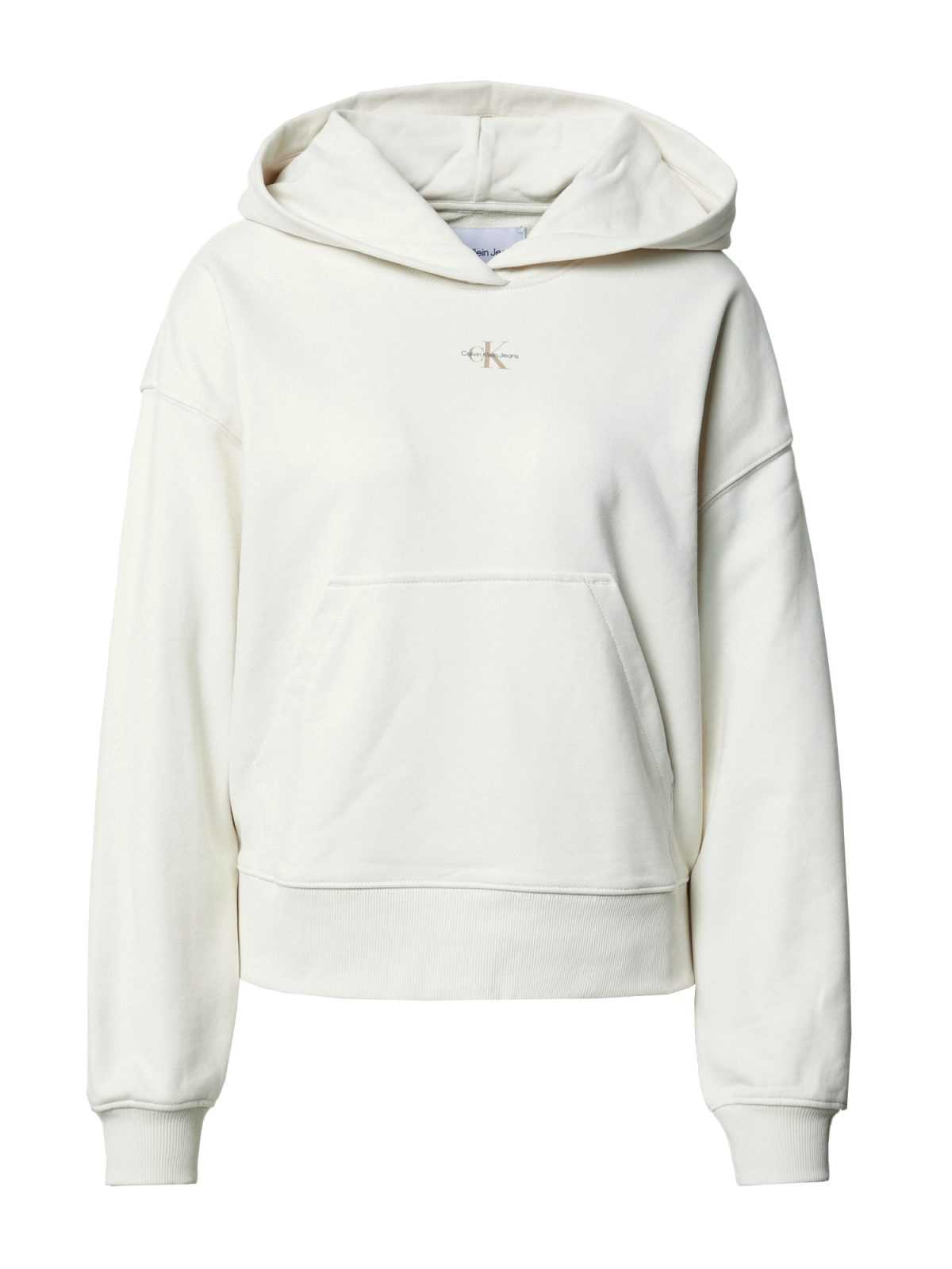 Calvin Klein Jeans Mikina slonová kost / hnědá / černá