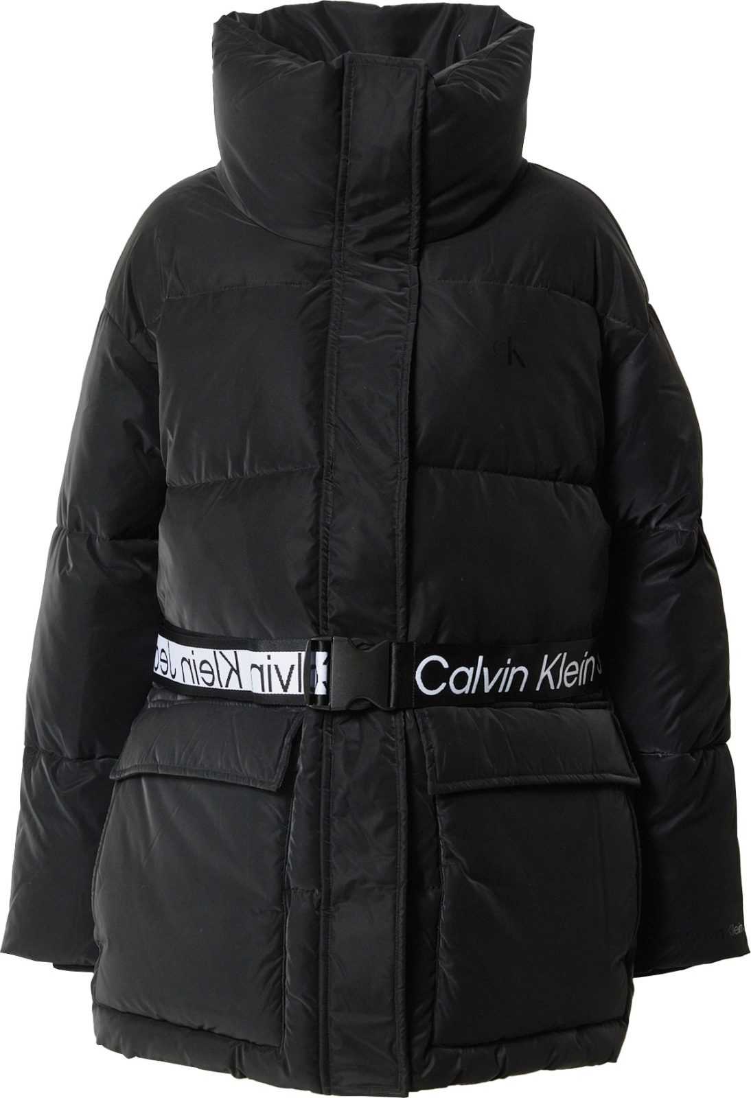 Calvin Klein Jeans Zimní bunda černá / bílá