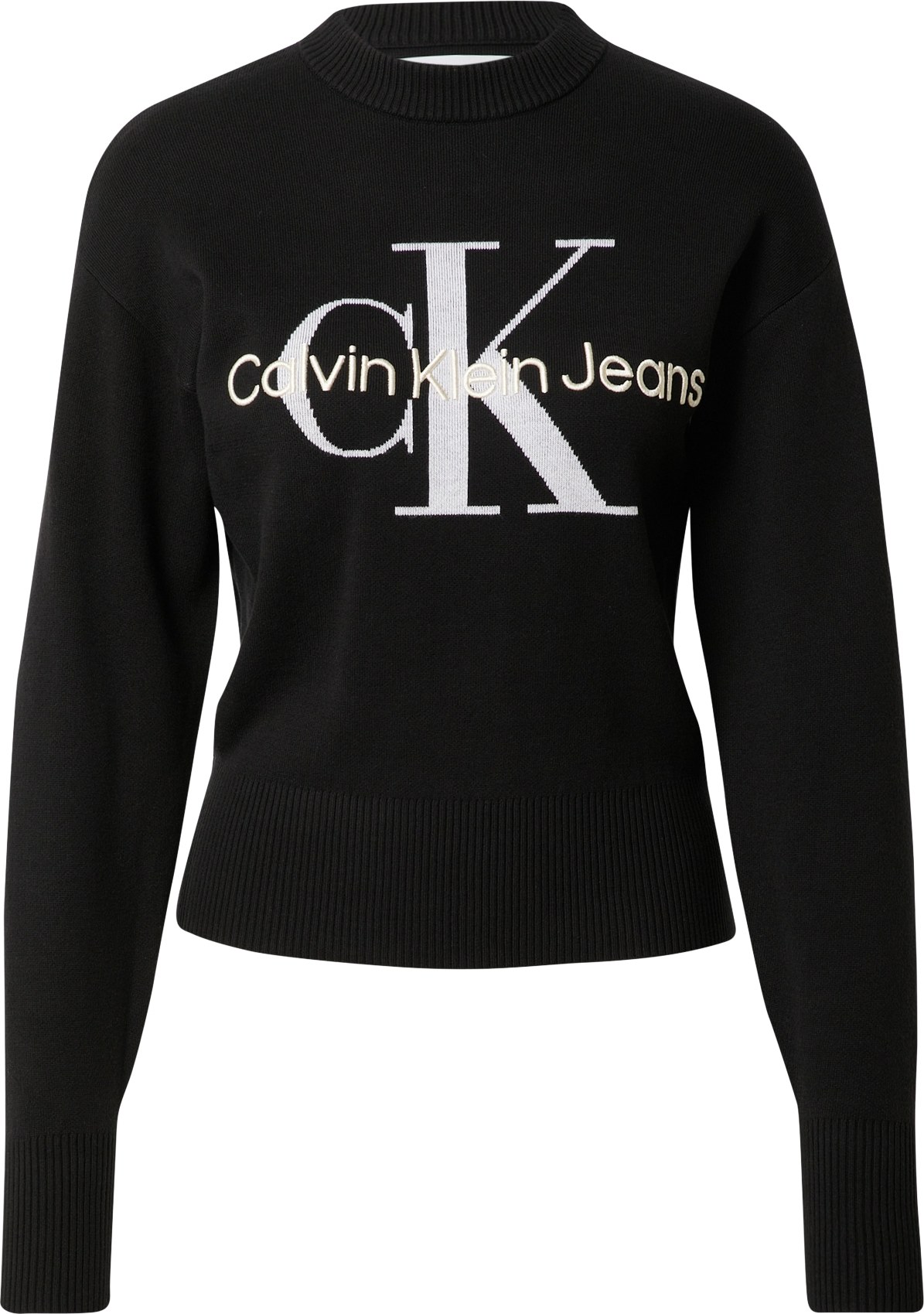 Calvin Klein Jeans Svetr krémová / šedá / černá