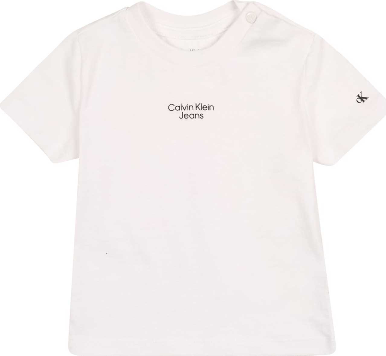 Calvin Klein Jeans Tričko černá / bílá