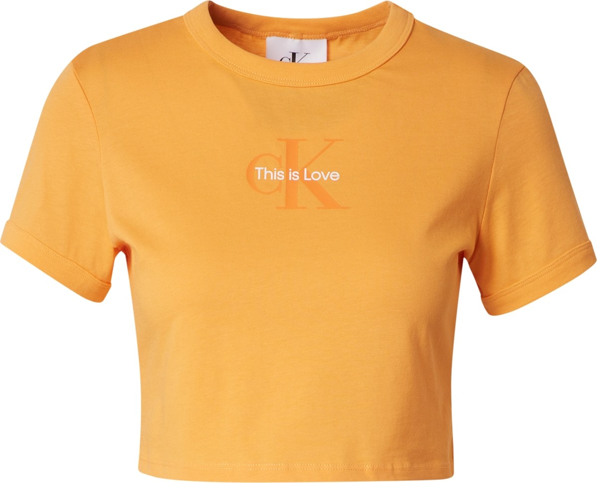 Calvin Klein Jeans Tričko 'PRIDE' oranžová / jasně oranžová / bílá