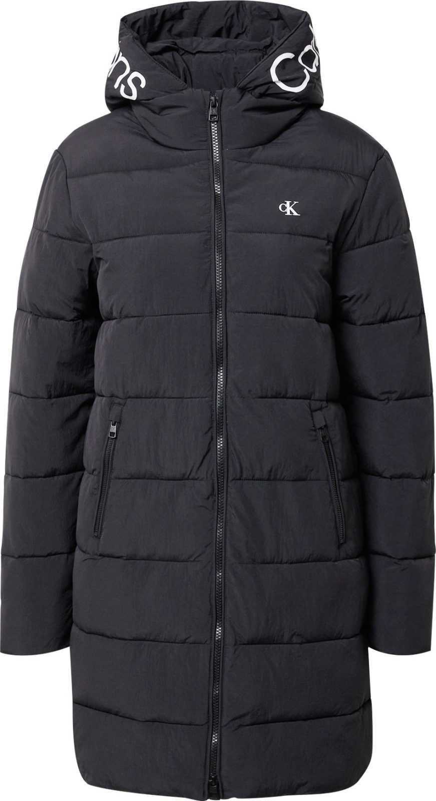 Calvin Klein Jeans Zimní bunda černá / bílá