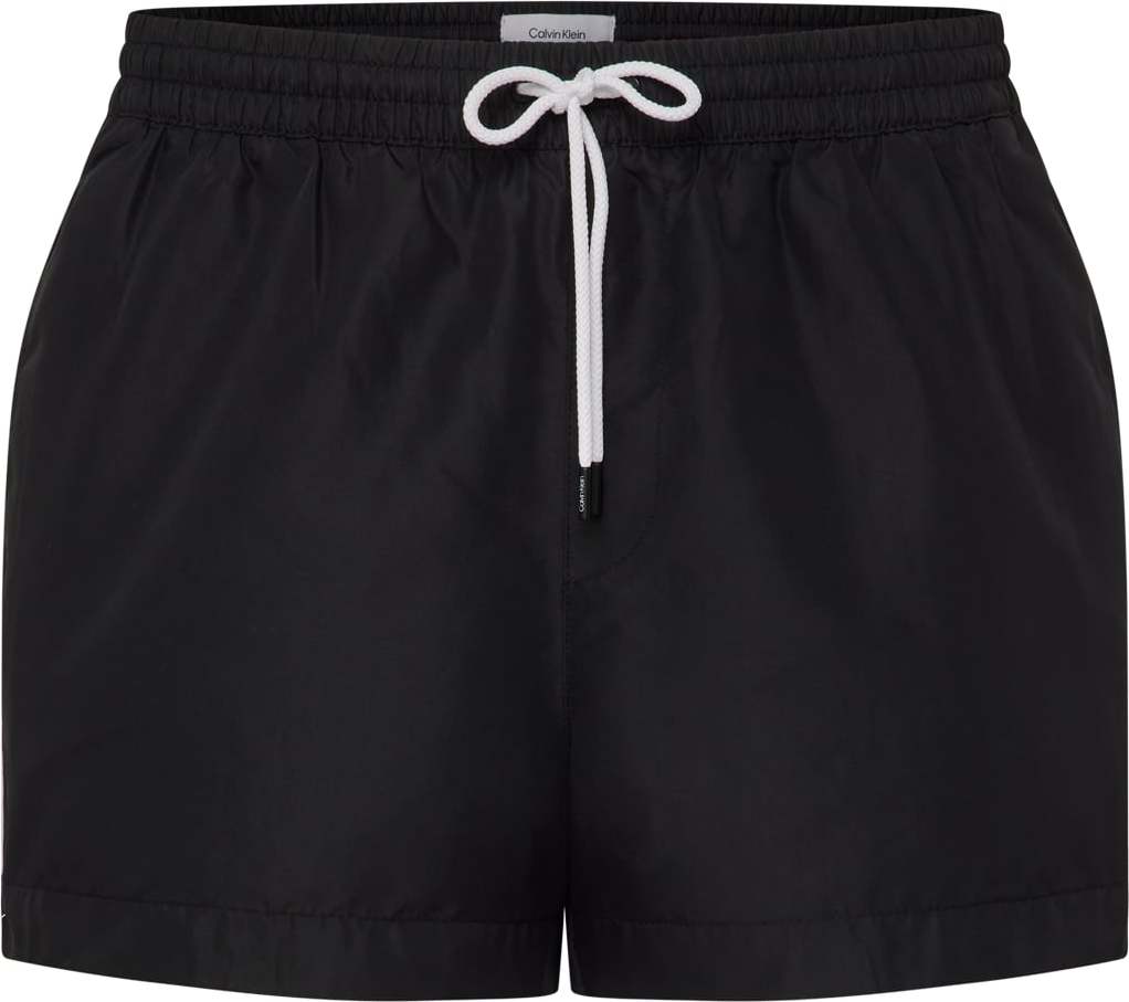 Calvin Klein Swimwear Plavecké šortky černá / bílá
