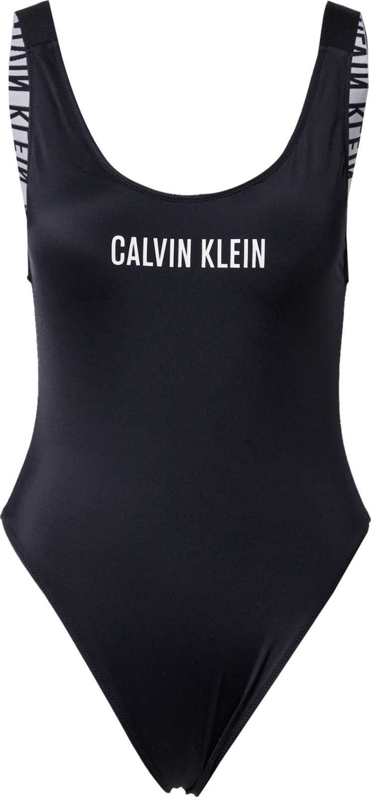 Calvin Klein Swimwear Plavky černá / bílá