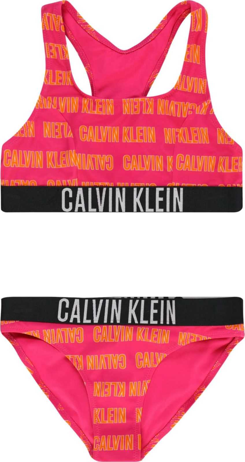 Calvin Klein Swimwear Plavky oranžová / pink / černá / bílá