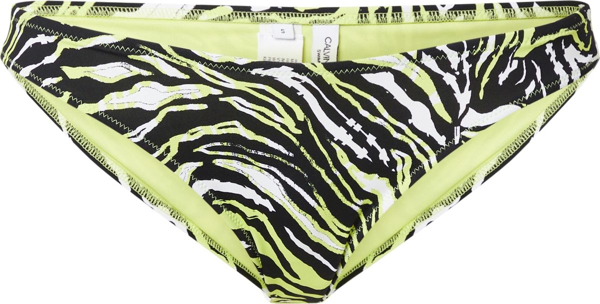 Calvin Klein Swimwear Spodní díl plavek svítivě zelená / černá / bílá