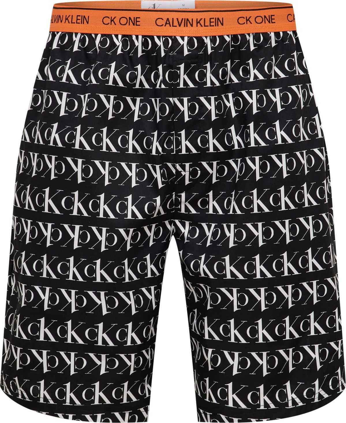 Calvin Klein Underwear Pyžamové kalhoty oranžová / černá / bílá