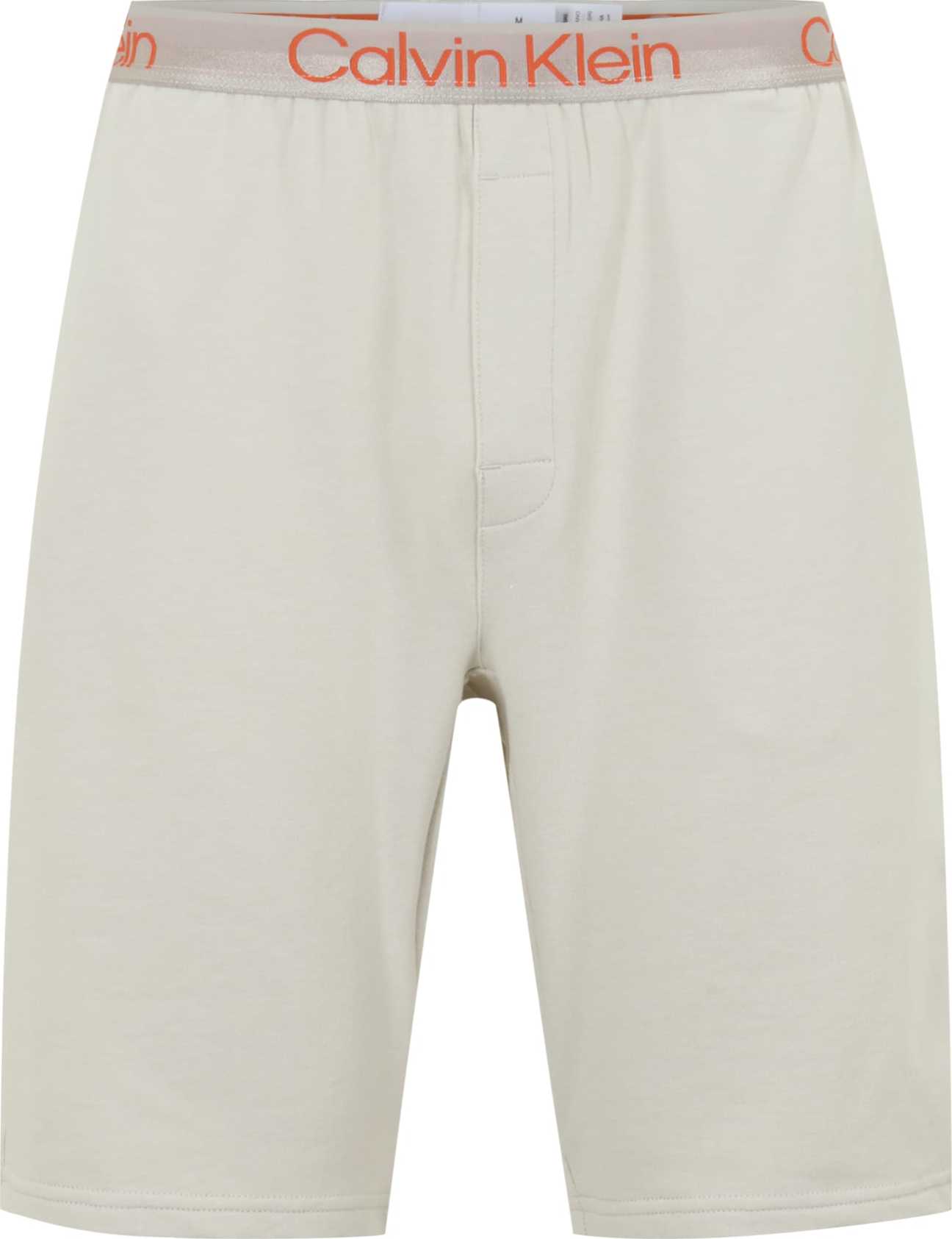 Calvin Klein Underwear Pyžamové kalhoty šedá / oranžová