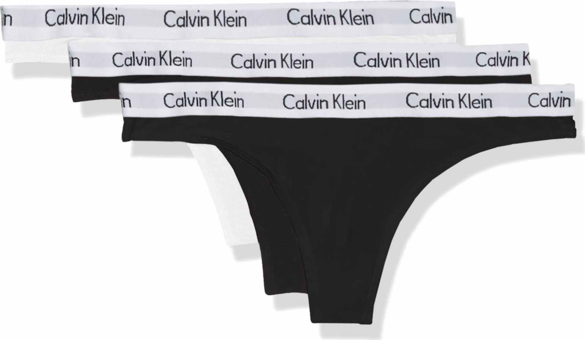 Calvin Klein Underwear Tanga černá / bílá