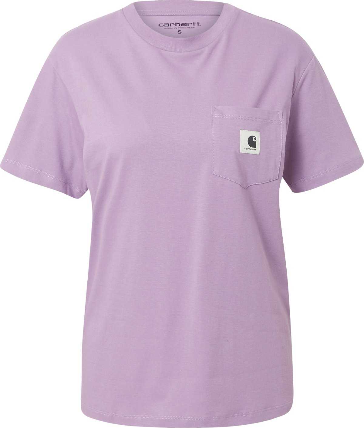 Carhartt WIP Tričko pastelová fialová / černá / bílá