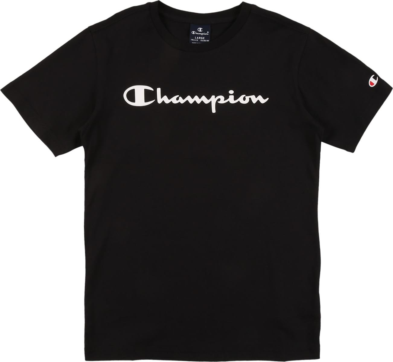 Champion Authentic Athletic Apparel Tričko 'Crewneck' černá / bílá