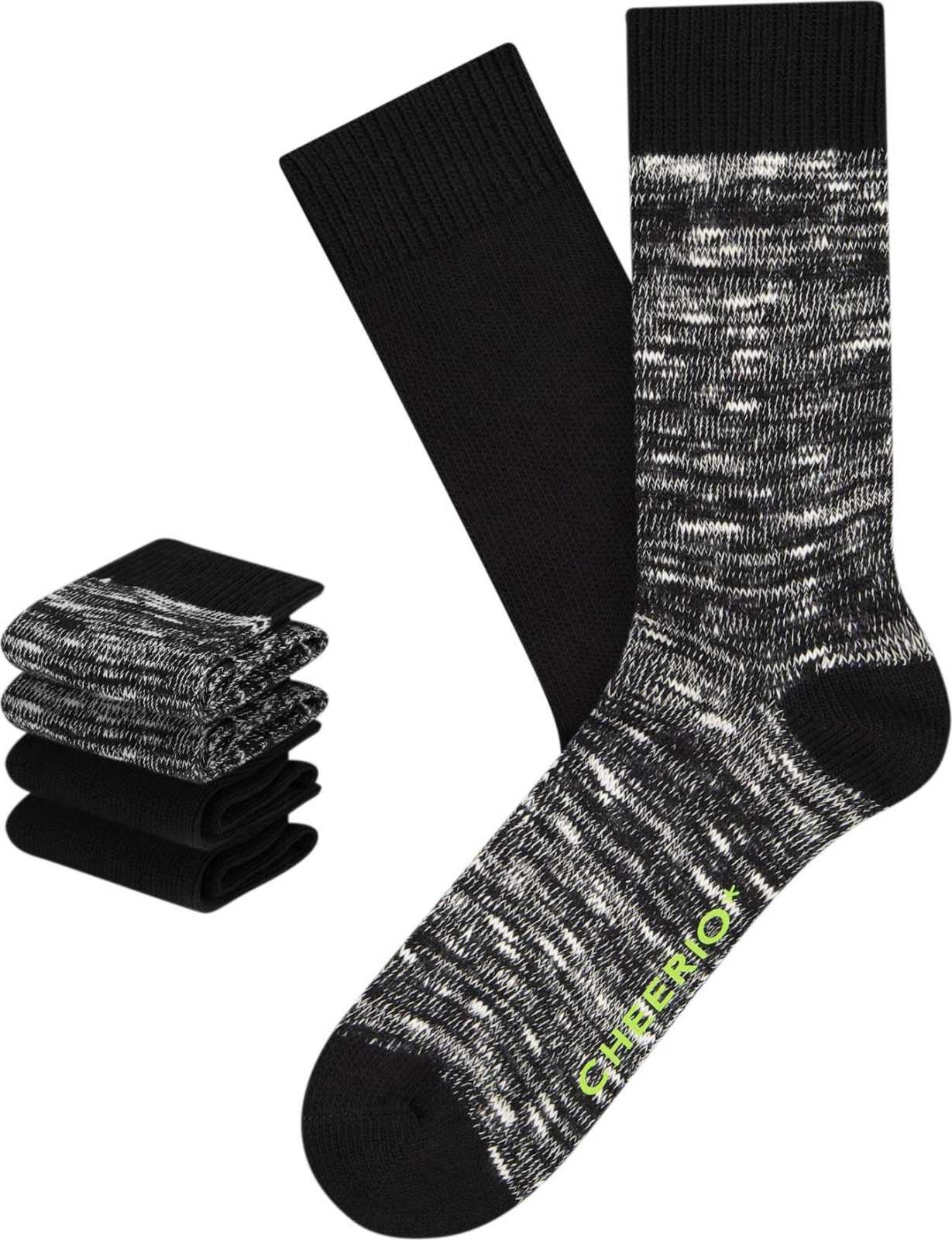 CHEERIO* Ponožky 'Boot Buddy 4P' černá / bílá