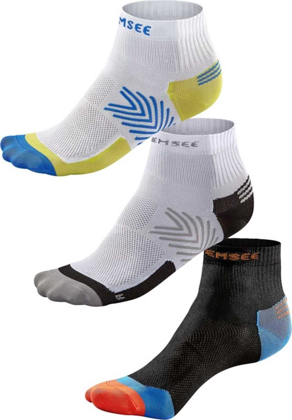 CHIEMSEE Sportovní ponožky modrá / oranžová / černá / bílá