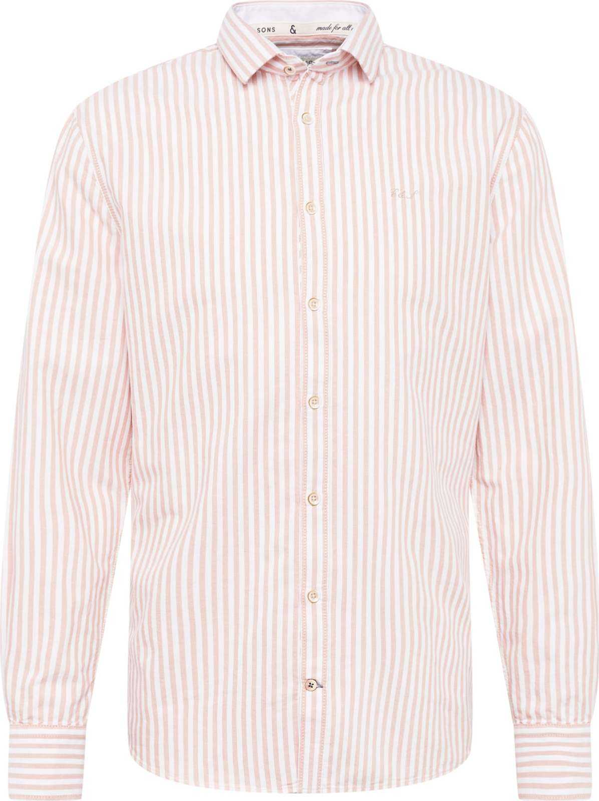COLOURS & SONS Košile 'Oxford' lososová / offwhite