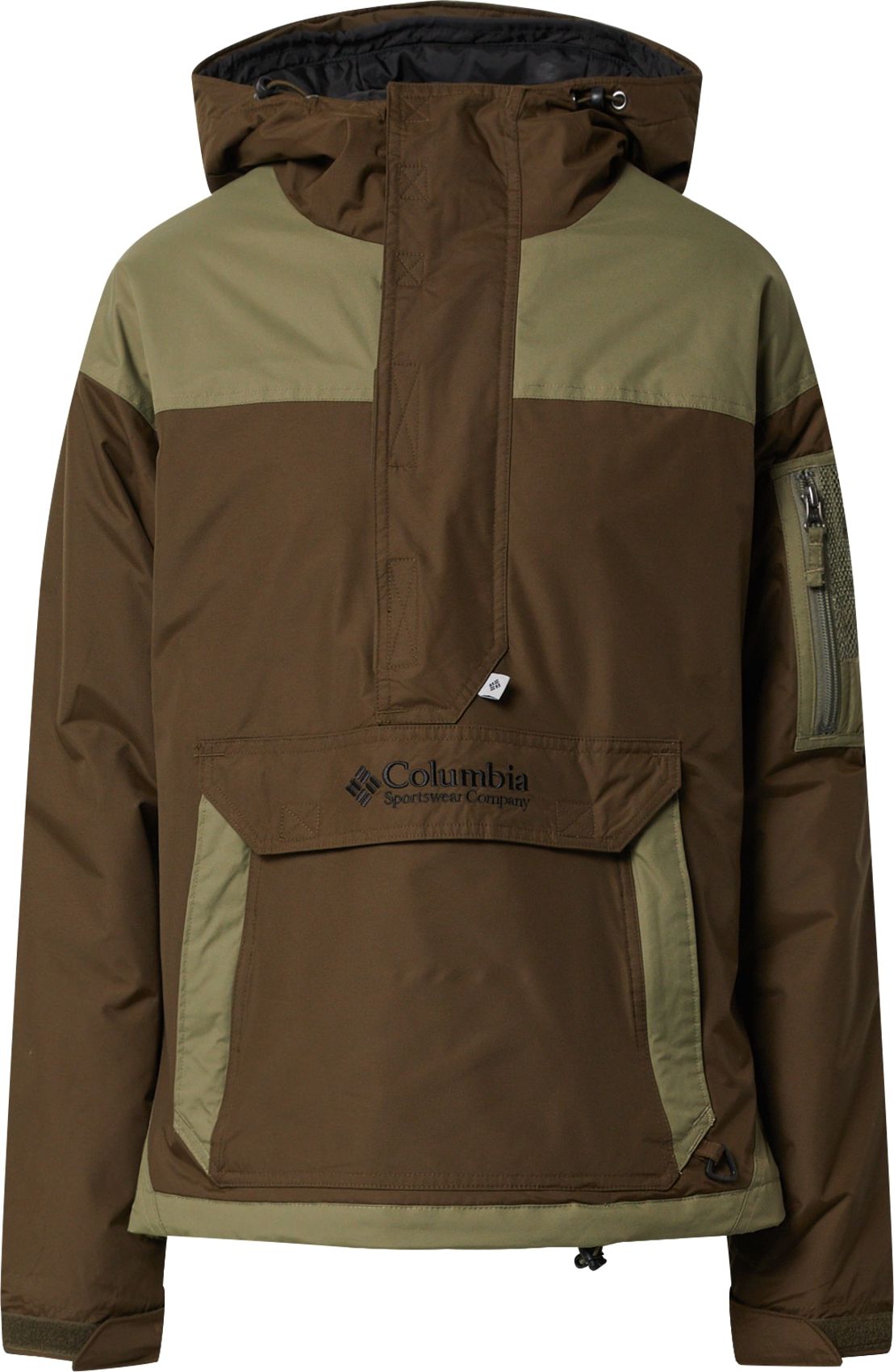COLUMBIA Outdoorová bunda tmavě hnědá / zelená