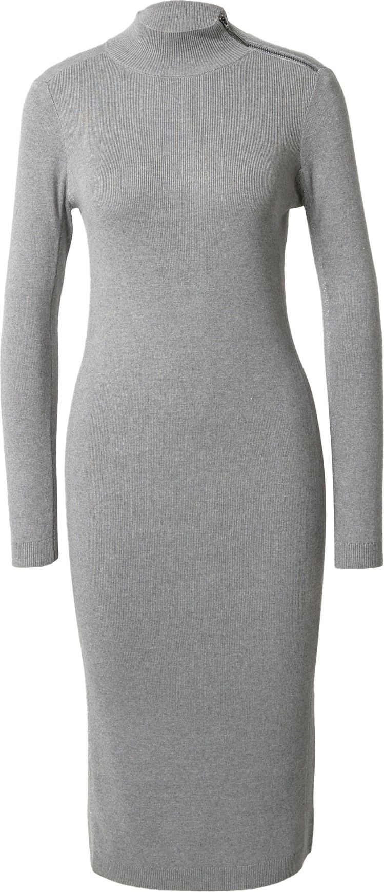 COMMA Úpletové šaty šedý melír