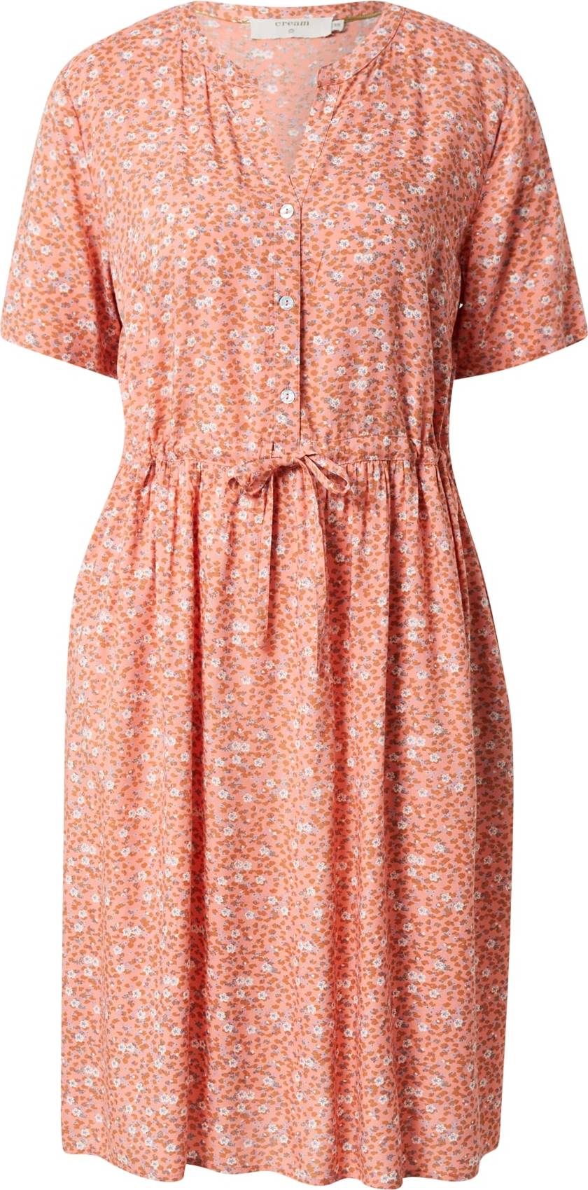Cream Košilové šaty 'Ferina' světlemodrá / lososová / tmavě oranžová / bílá