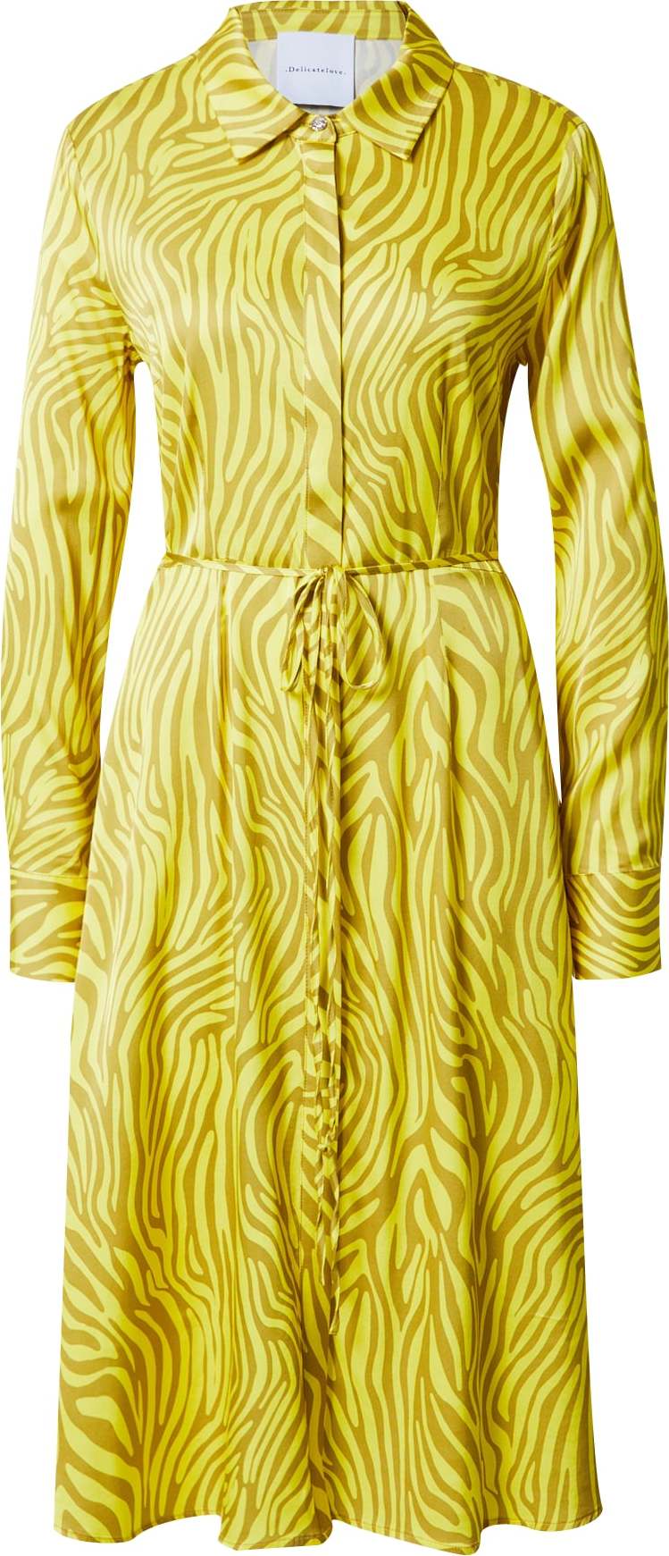 DELICATELOVE Košilové šaty 'AMIRA' kari / limone