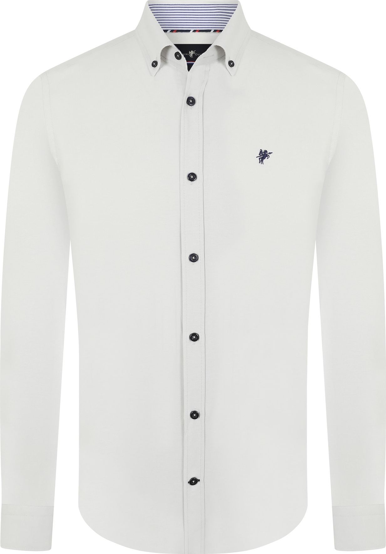DENIM CULTURE Košile 'Elroy' námořnická modř / barva bílé vlny