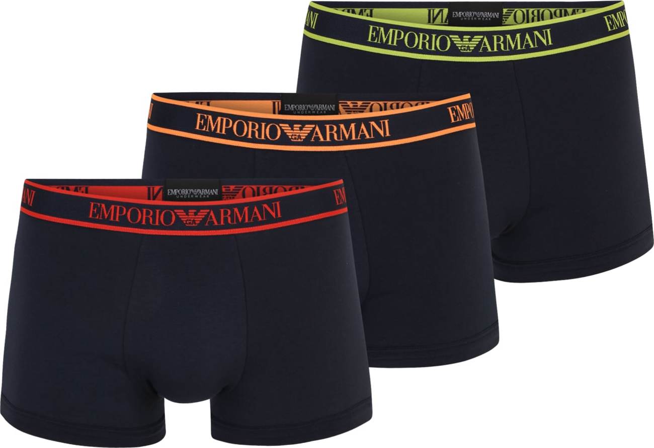 Emporio Armani Boxerky noční modrá / světle zelená / oranžová / červená