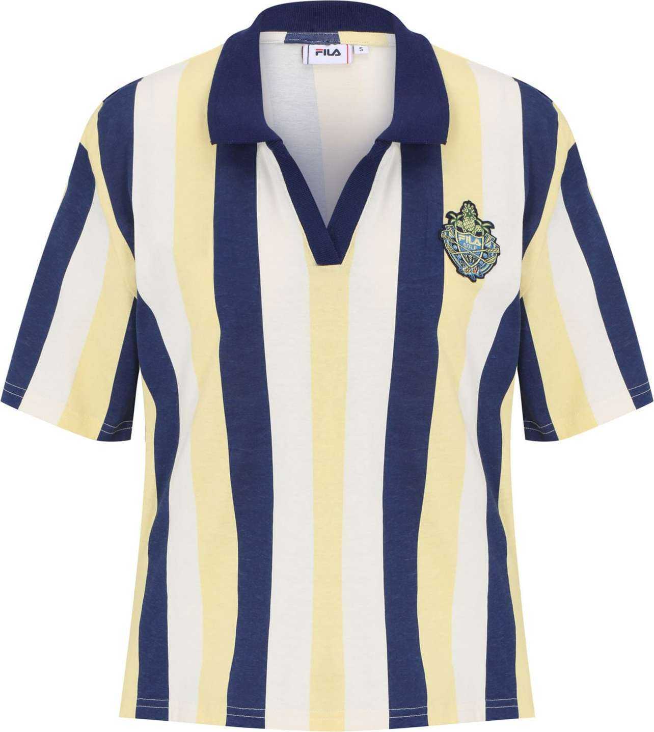 FILA Funkční tričko 'THEMAR' námořnická modř / světle žlutá / bílá