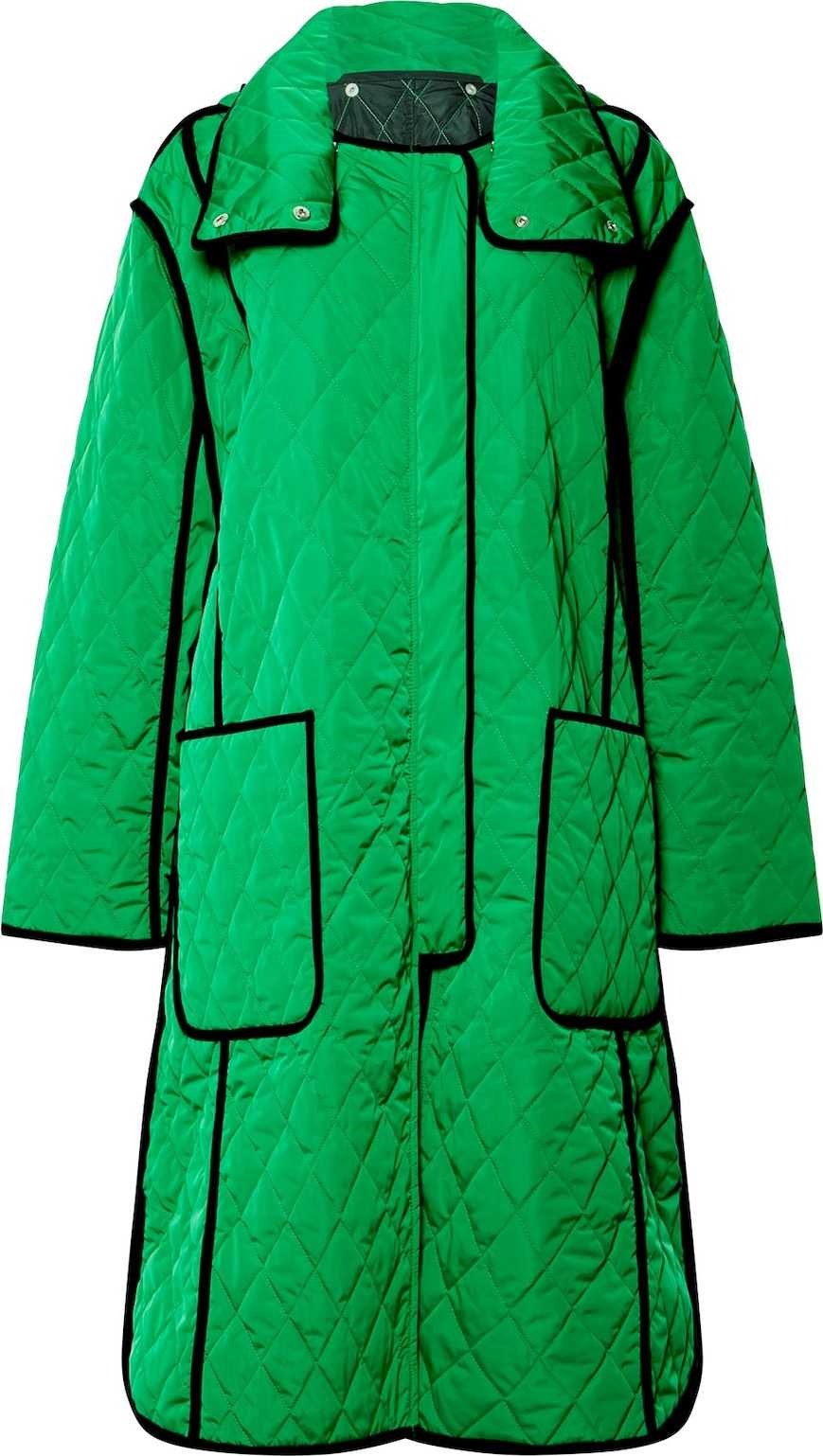 FRENCH CONNECTION Přechodný kabát 'Klio' zelená / černá
