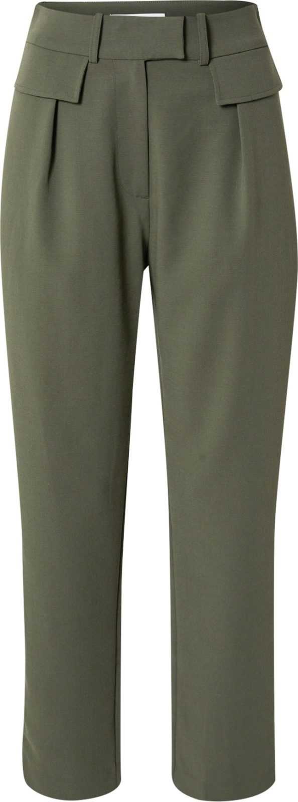 Guido Maria Kretschmer Collection Kalhoty se sklady v pase 'Tasha' tmavě zelená