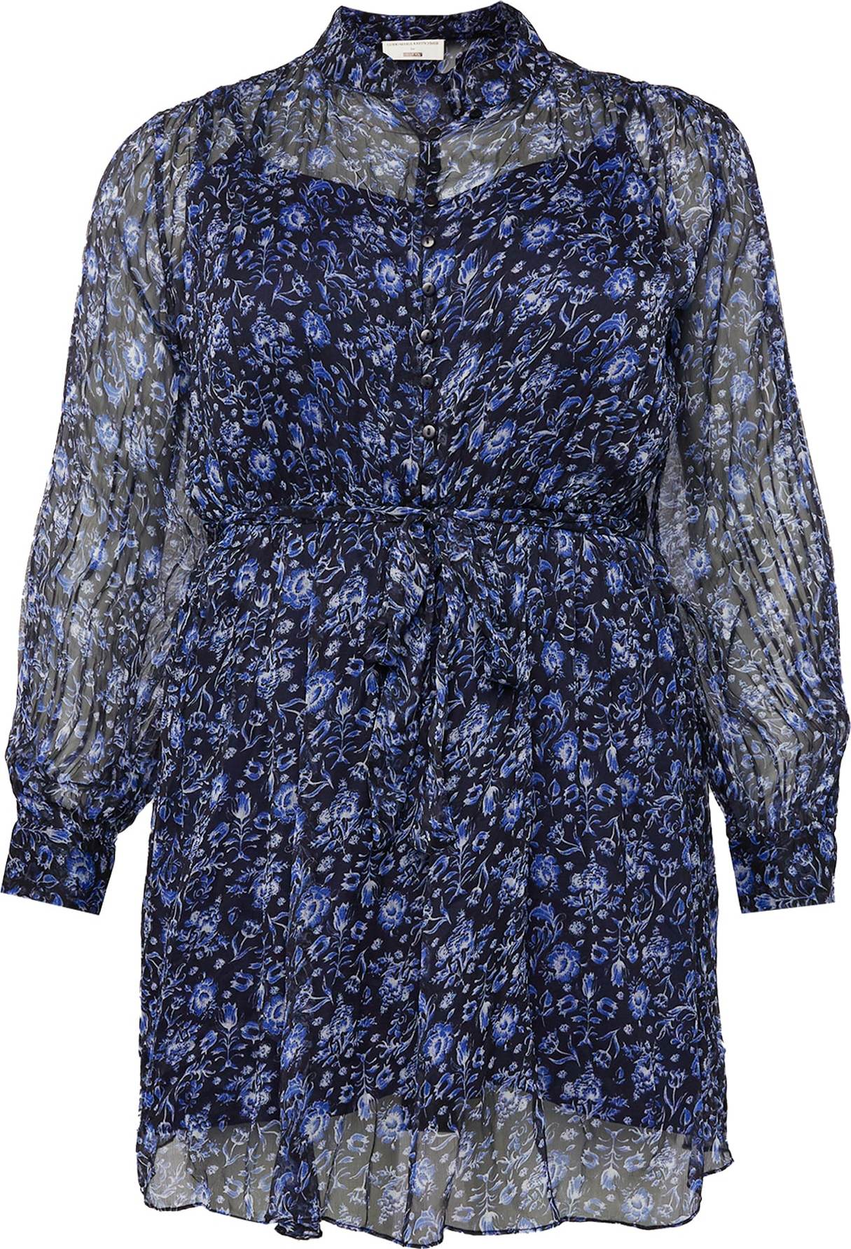 Guido Maria Kretschmer Curvy Collection Košilové šaty 'Pace' modrá / noční modrá / bílá