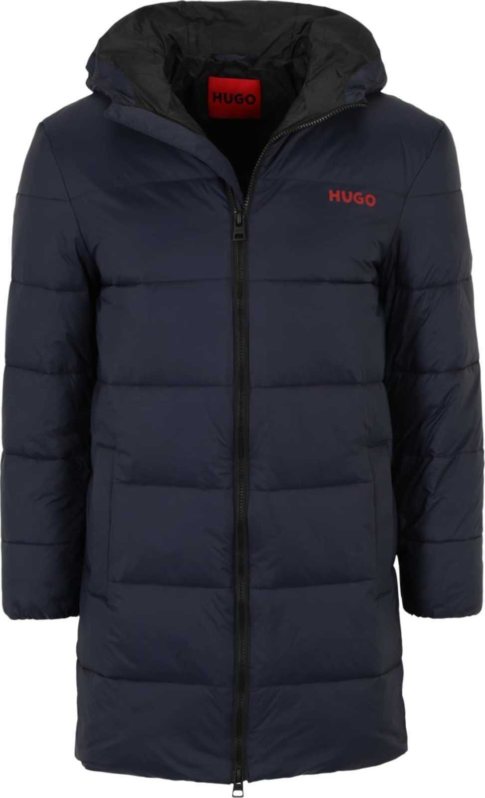 HUGO Zimní kabát marine modrá / červená