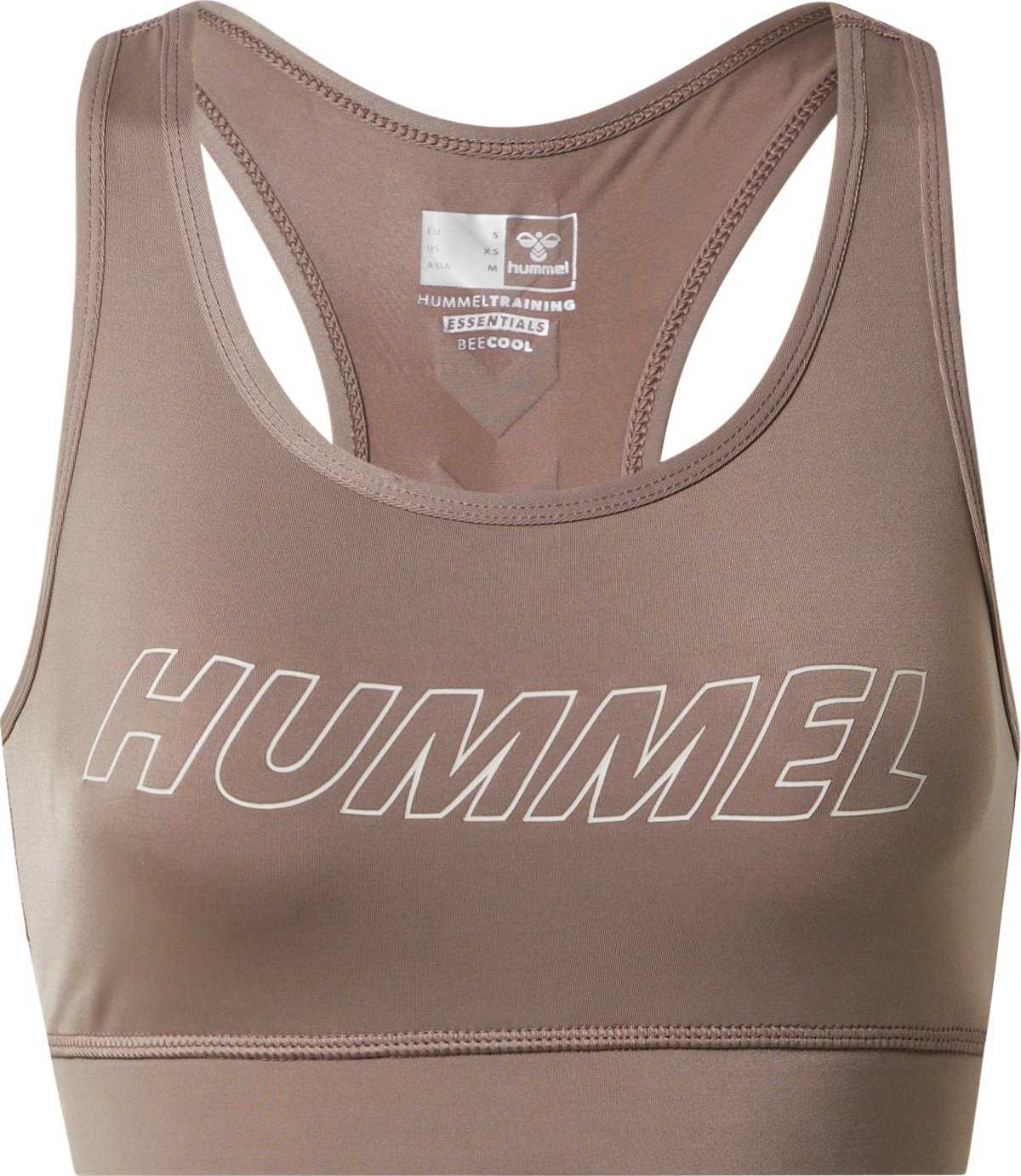 Hummel Sportovní podprsenka 'Tola' tmavě béžová / bílá