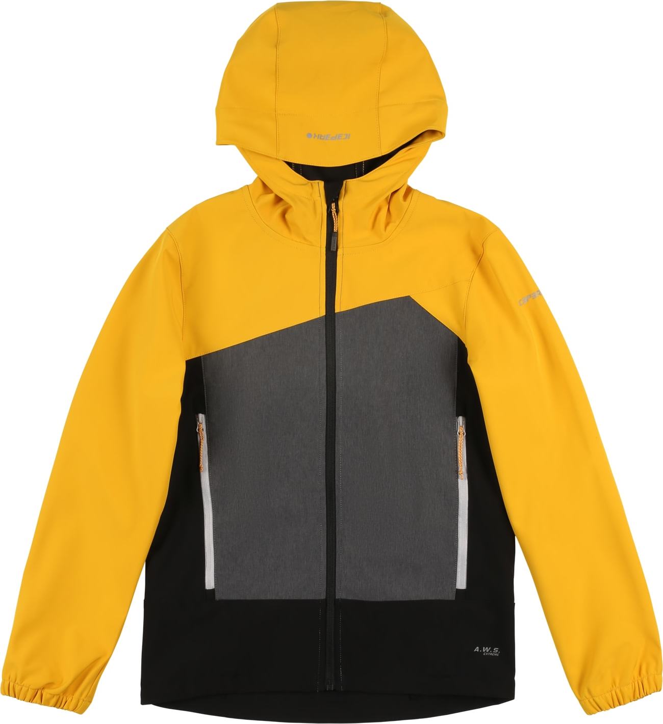 ICEPEAK Outdoorová bunda 'Kenmore' žlutá / šedá / černá
