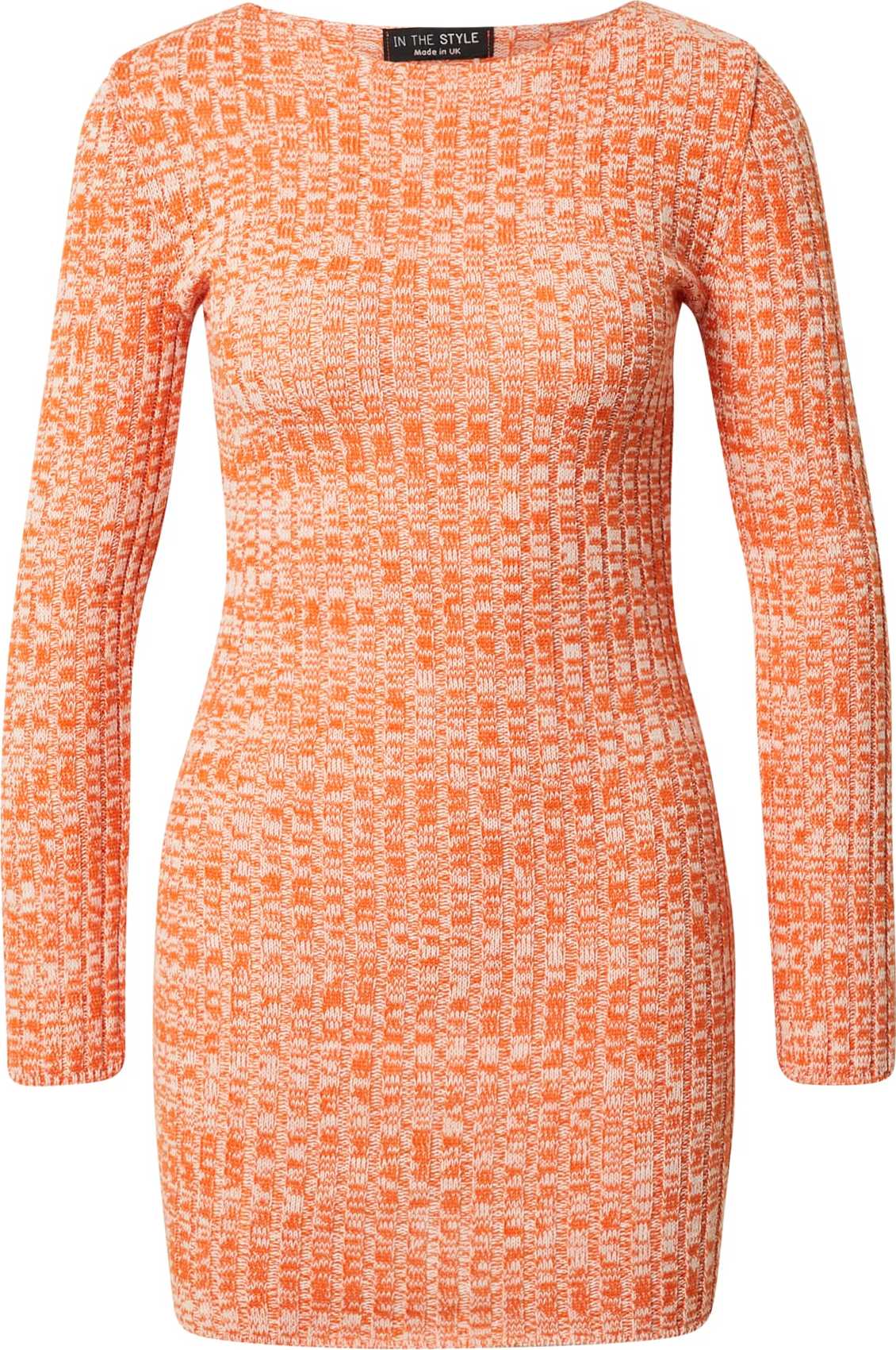 In The Style Úpletové šaty 'Saffron' oranžová / bílá