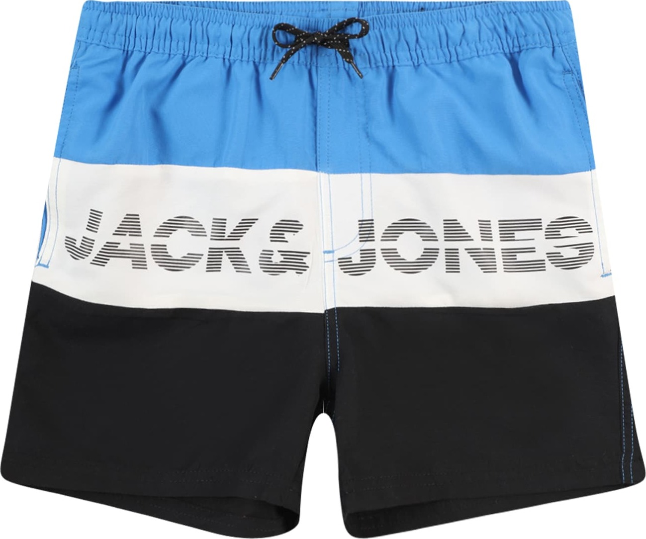 Jack & Jones Junior Plavecké šortky 'FIJI' světlemodrá / černá / bílá