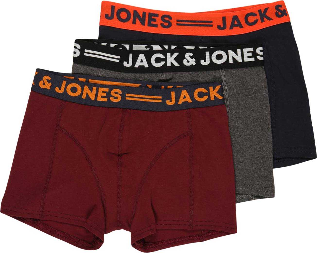 JACK & JONES Spodní prádlo námořnická modř / šedý melír / oranžová / tmavě červená / černá / bílá