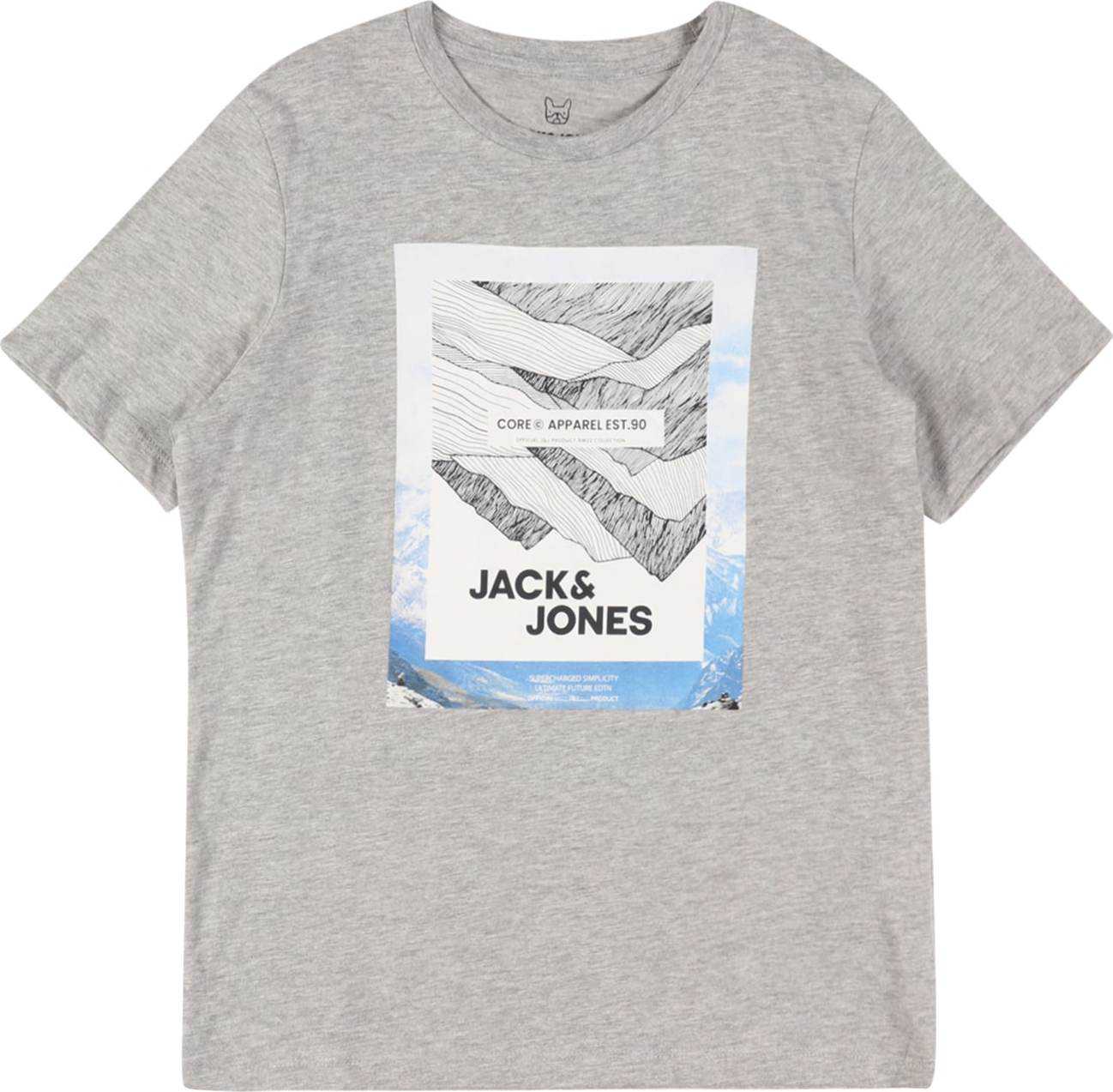 Jack & Jones Junior Tričko 'BOOSTER' světlemodrá / světle šedá / bílá