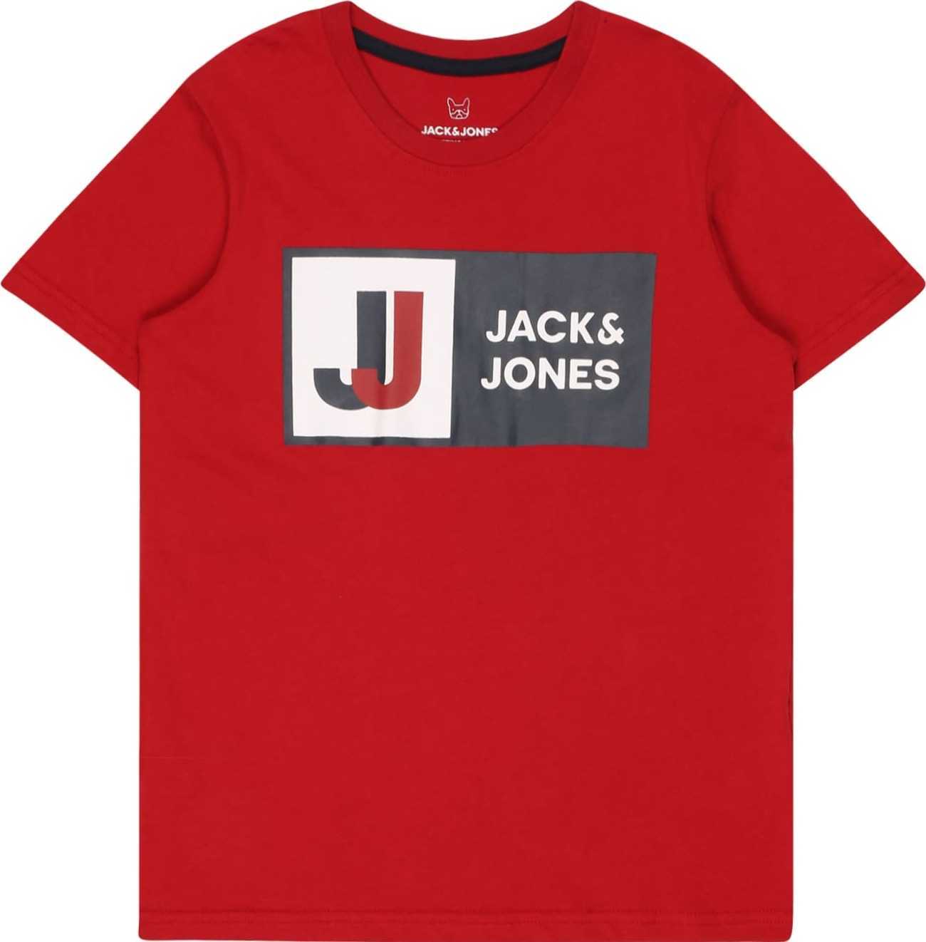 Jack & Jones Junior Tričko námořnická modř / červená / bílá