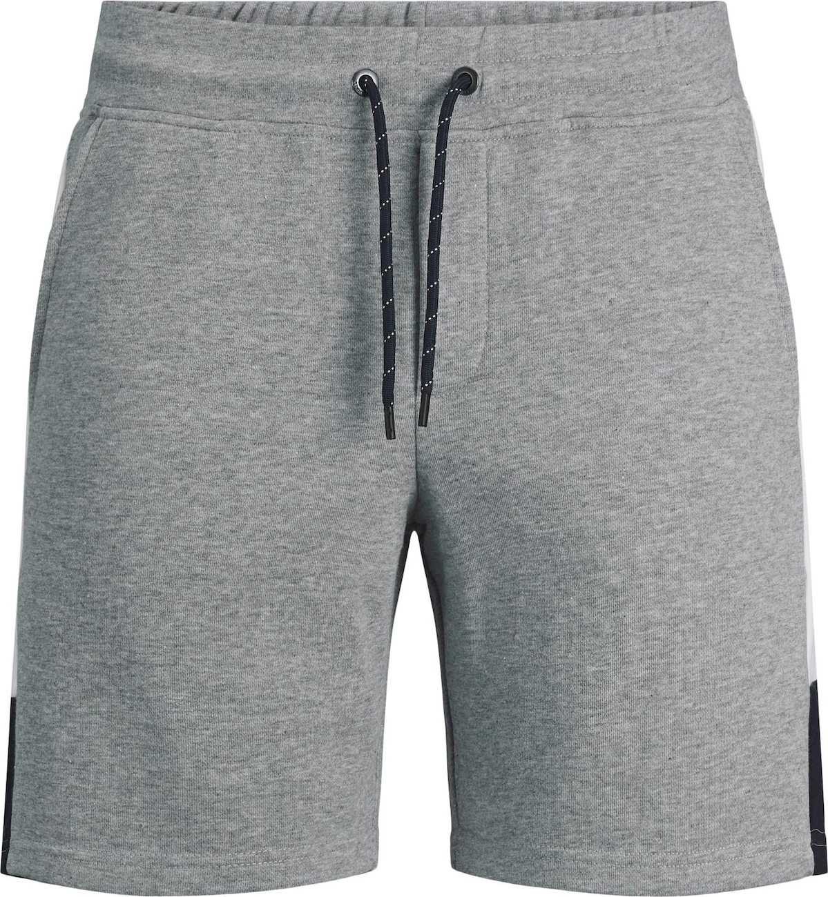 JACK & JONES Kalhoty šedý melír / černá / bílá