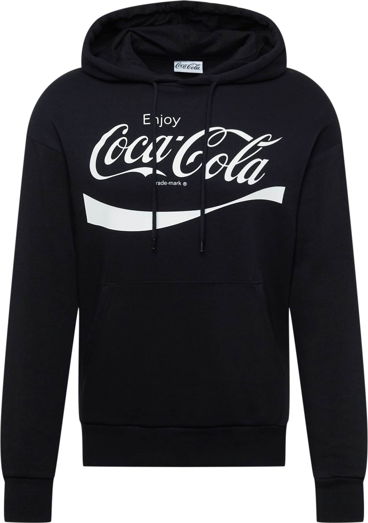 JACK & JONES Mikina 'COCA COLA' černá / bílá