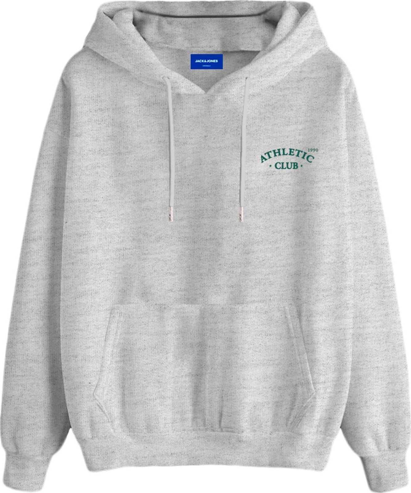 JACK & JONES Mikina 'Tobias' tmavě zelená / bílý melír